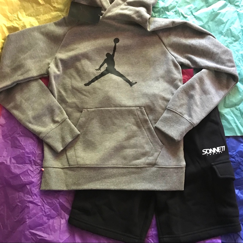 NWT boy’s Jordan sweatshirt & basketball shorts